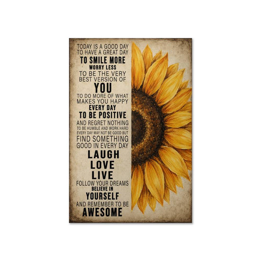 Sunflower Inspirational Quote Poster