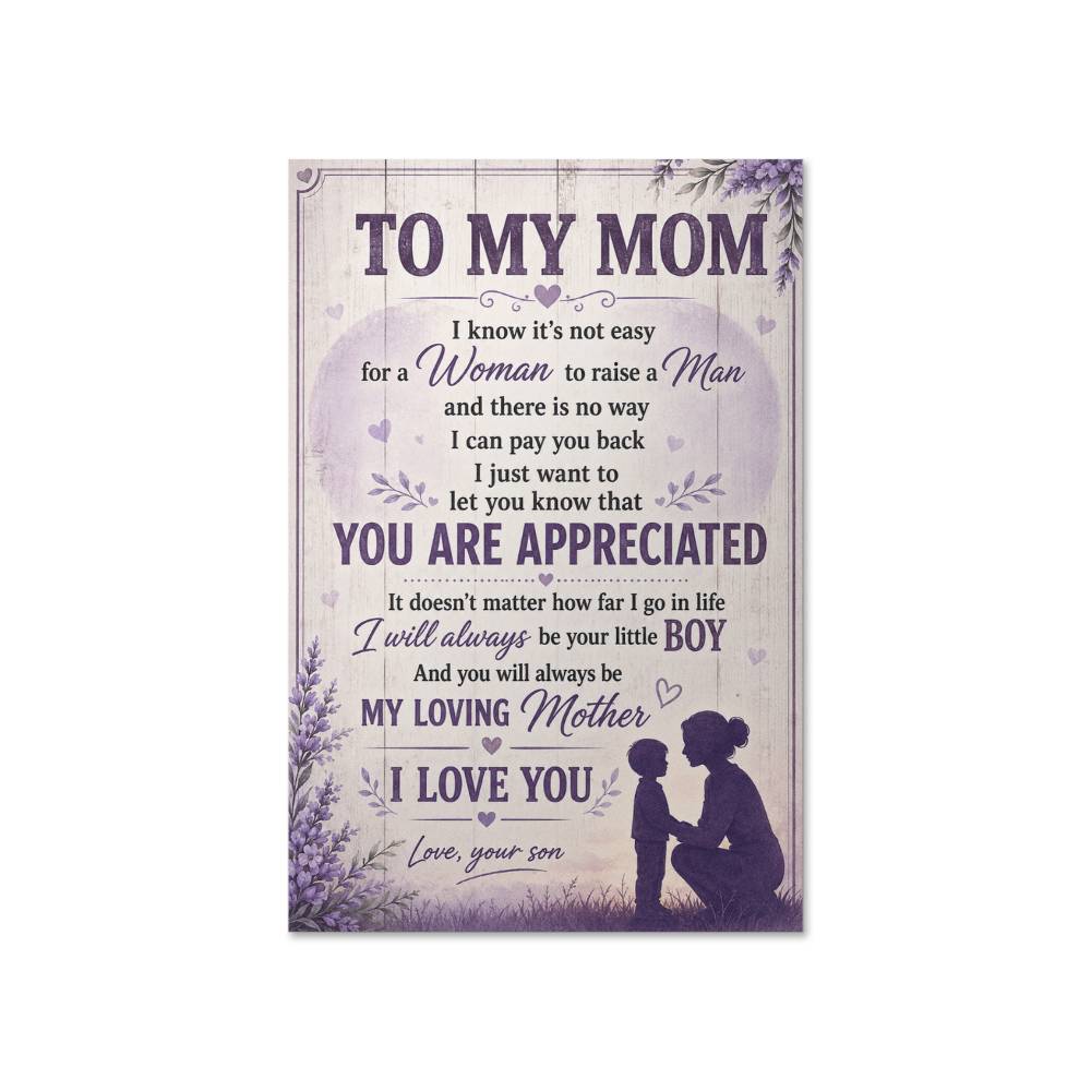 To My Mom Poster from Daughter, Gift for Mom, Mother Daughter Wall Art