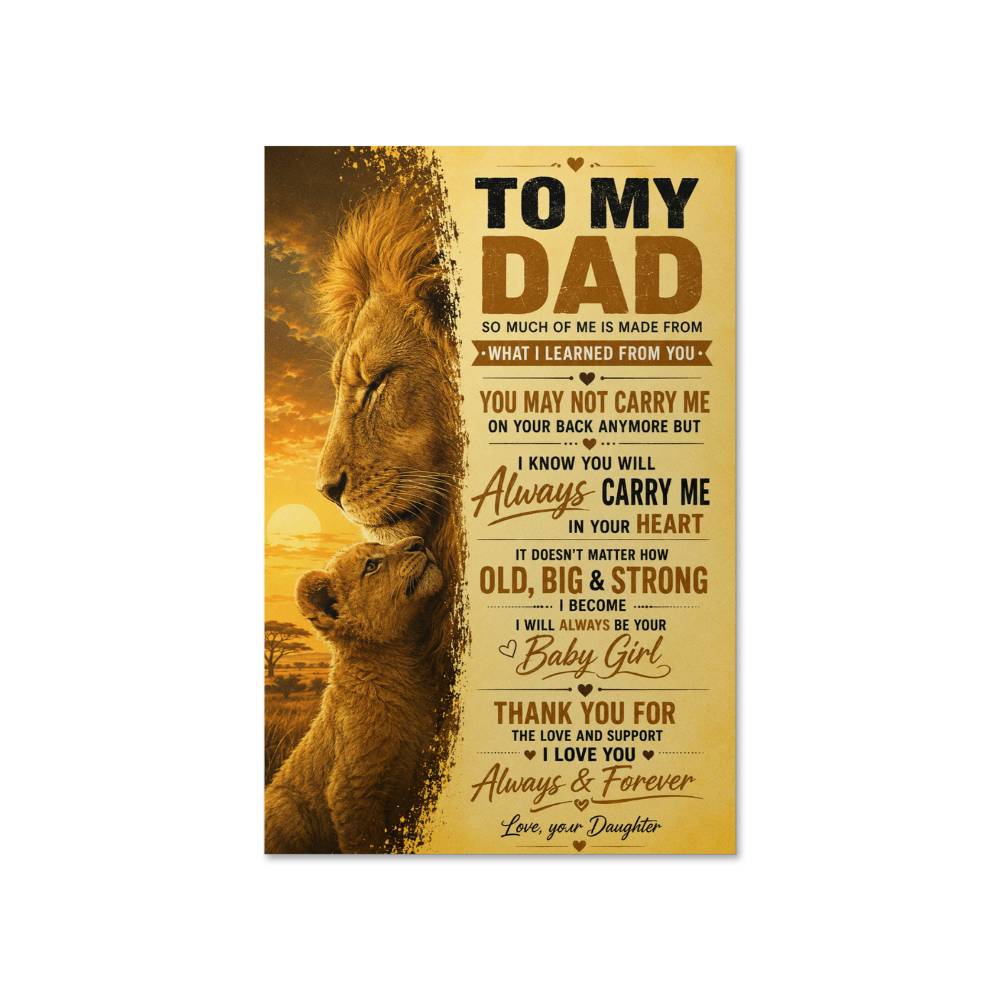 To My Son Lion Poster from Mom, Gift for Son, Father Son Lion Wall Art