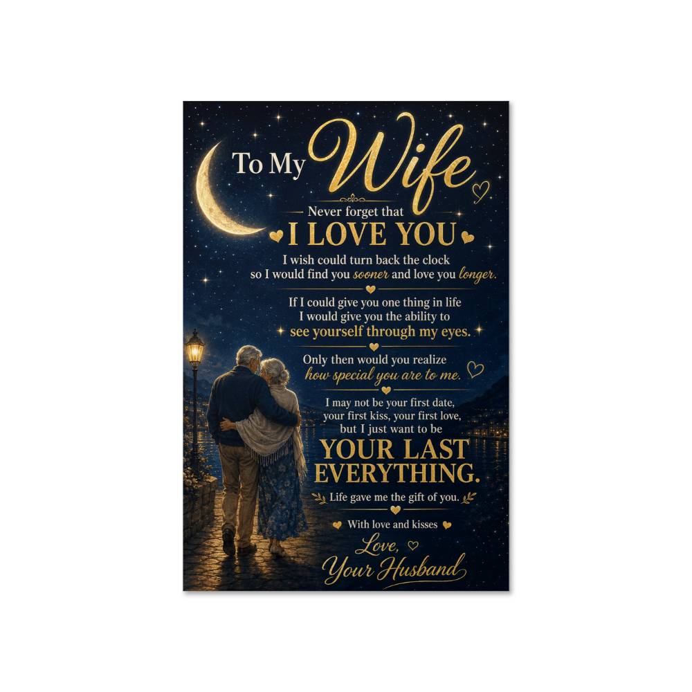 To My Wife Poster, Wife Gift from Husband, Sentimental Couple Wall Art, Love Your Husband Poster