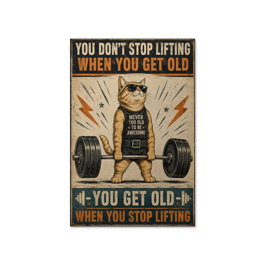 Funny Cat Lifting Poster