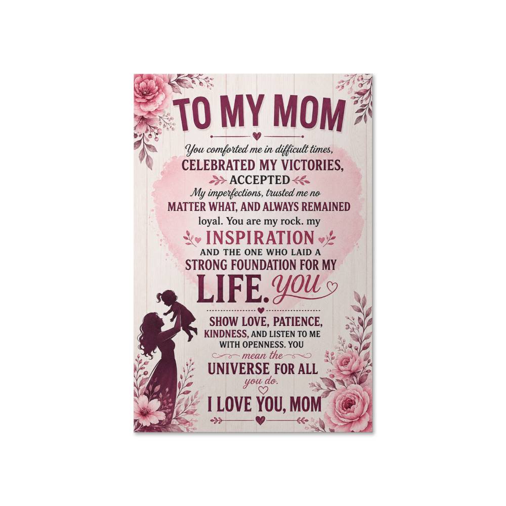 Mom Poster Gift from Daughter, Sentimental Mother Wall Art
