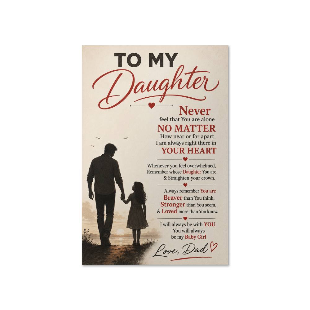To My Daughter Never Feel That You Are Alone No Matter Poster