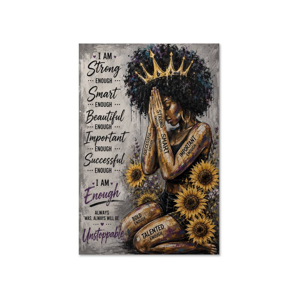 Black Queen Yoga Afro Woman Poster