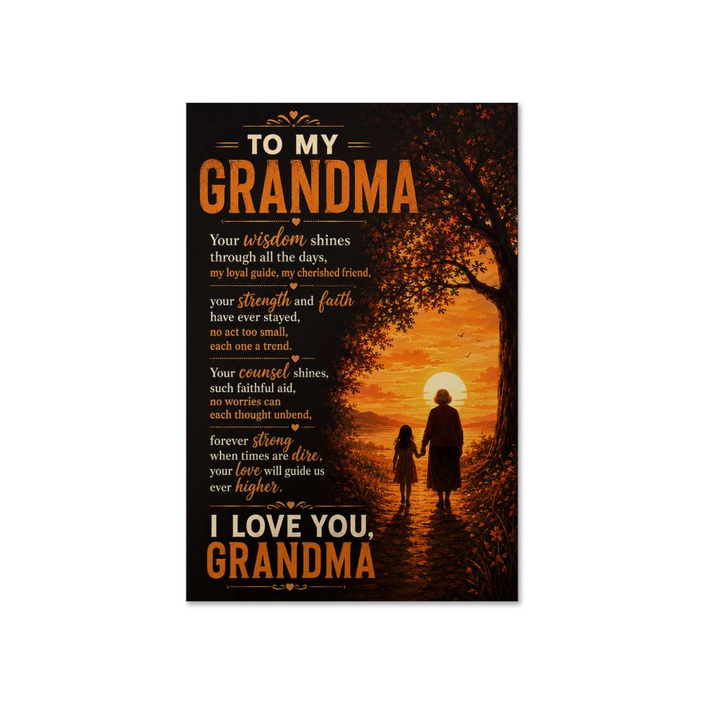 To My Grandma Poster from Granddaughter, Gift for Grandma, Grandmother Granddaughter Wall Art