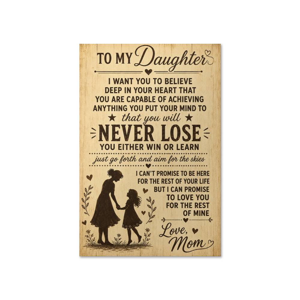 To My Daughter I Want You To Believe Deep In Your Heart Love Mom Poster