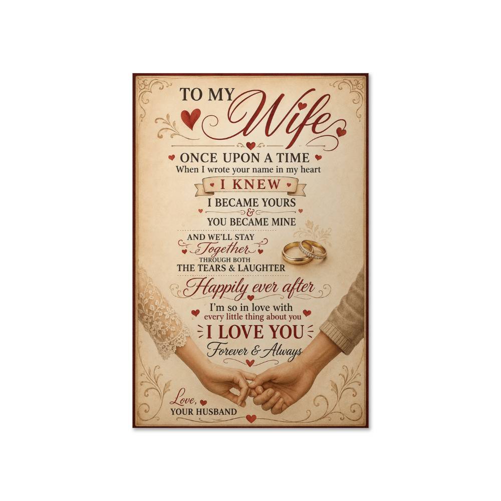 To My Wife Poster from Husband, Romantic Gift for Wife, Sentimental Love Wall Art, Couple Print