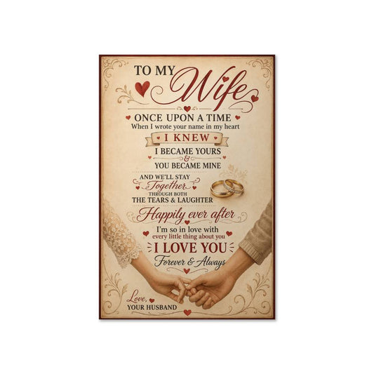 To My Wife Poster from Husband, Romantic Gift for Wife, Sentimental Love Wall Art, Couple Print