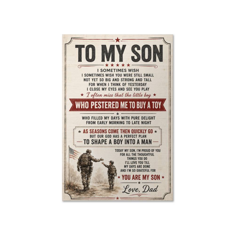 Son Poster Gift from Mom, To My Son Wall Art, Sentimental Family Print