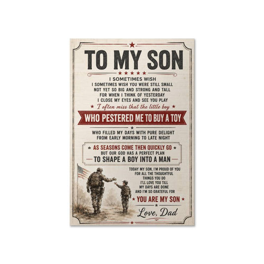 Son Poster Gift from Mom, To My Son Wall Art, Sentimental Family Print