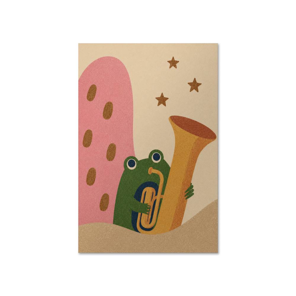 Whimsical Frog Wall Art, Cute Animal Poster