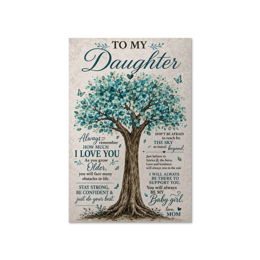 To My Daughter Tree Poster, Inspirational Gift From Mom, Mother Daughter Wall Art
