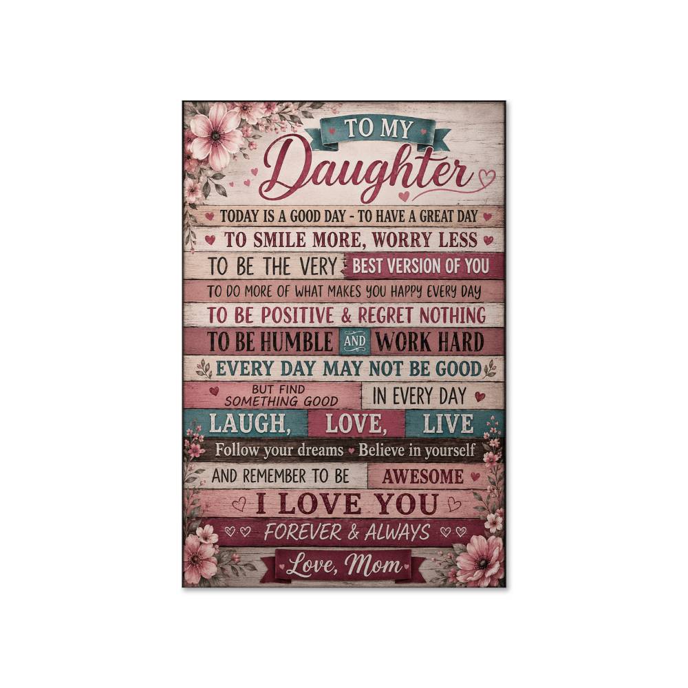 To My Daughter I Love You From Mom Family Poster