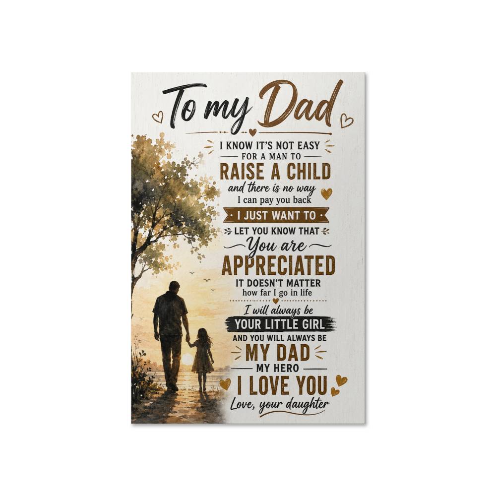 To My Dad Poster from Son, Gift for Dad, Father Son Wall Art
