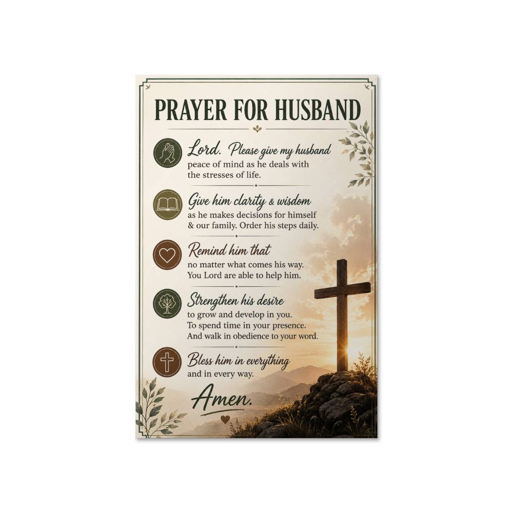 Prayer for Husband Poster, Christian Gift From Wife, Religious Wall Art, Husband Prayer Print