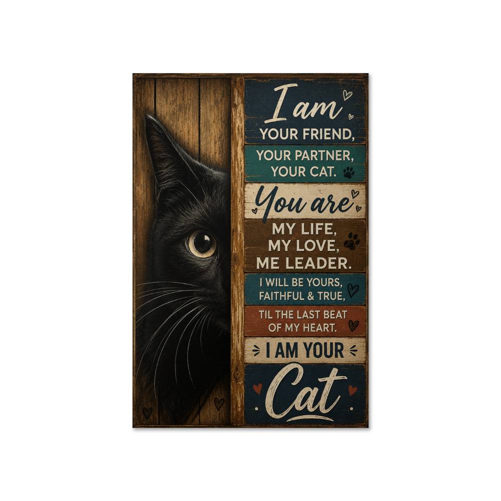 I Am Your Friend Your Partner Your Cat I Am Your Cat Black Cat Meow Poster