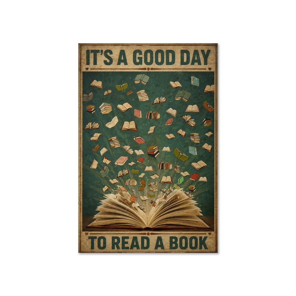 It's A Good Day To Read A Book Bookworm Wall Art Poster