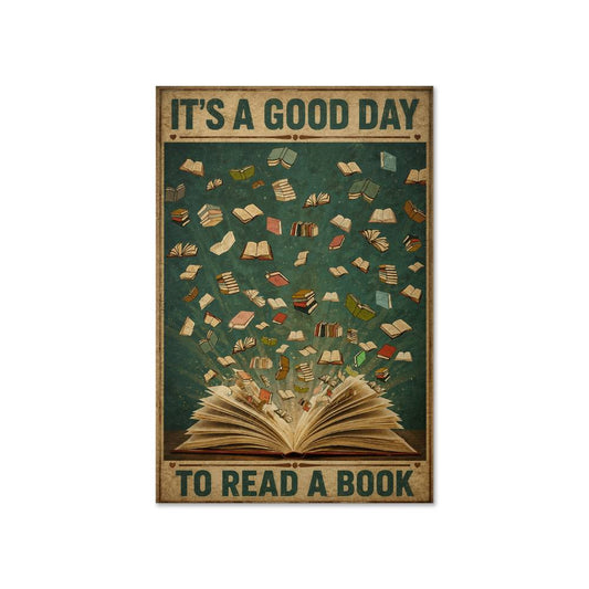 It's A Good Day To Read A Book Bookworm Wall Art Poster