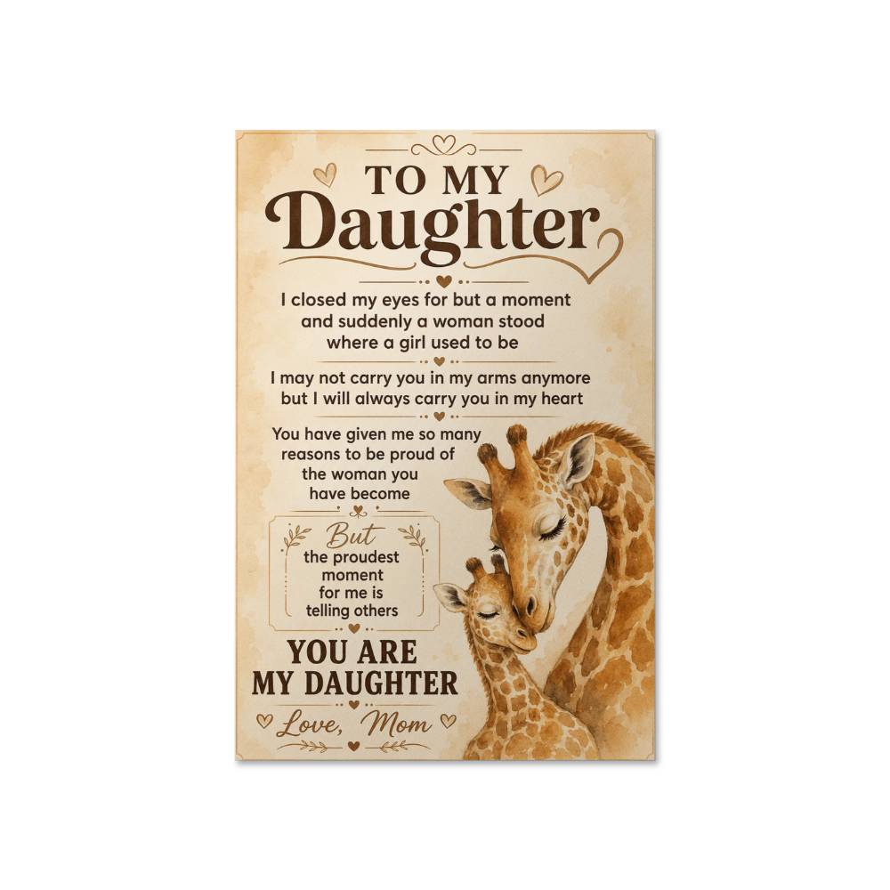 To My Daughter Poster, Gift for Daughter from Mom, Mom Poster Gift