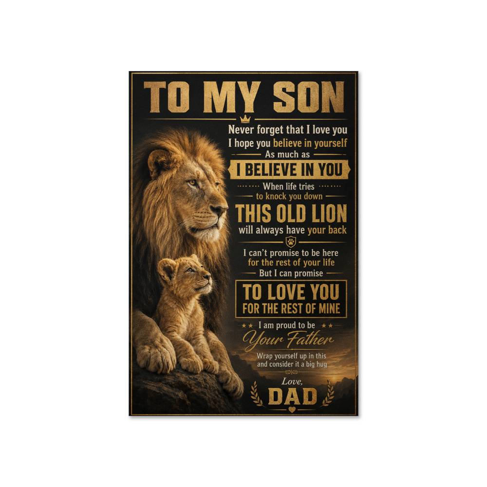 To My Son Lion Dad Poster, Gift from Dad to Son, Father Son Lion Wall Art, Faterh Poster Gift