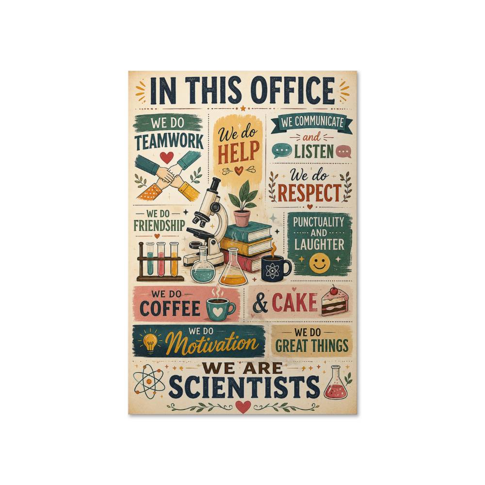 Scientist In This Office Poster, Science Wall Art, Scientist Gift