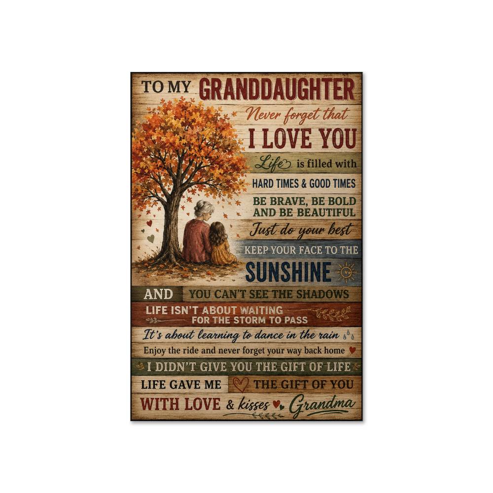 To My Granddaughter Gift From Grandma Poster