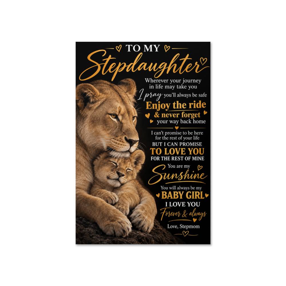 To My Stepdaughter Lioness & Cub Poster, Stepmom to Stepdaughter Gift