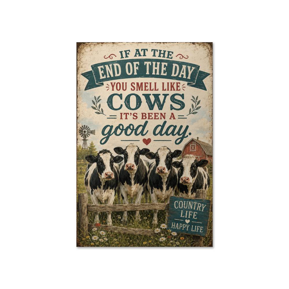 Cow It's Been A Good Day Poster, Funny Cow Wall Art, Farmhouse Animal Print, Cow Lover Gift