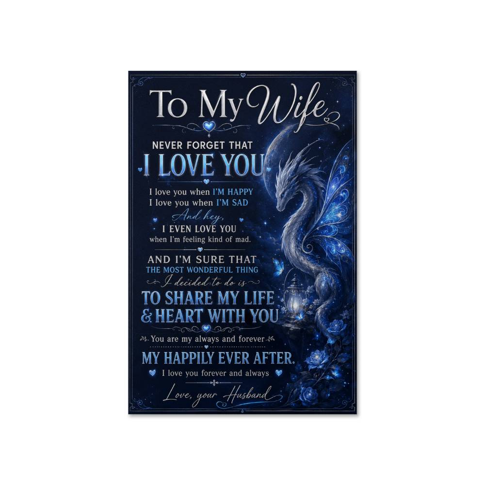 To My Wife Poster, Romantic Gift from Husband, Love Quote Wall Art, Anniversary Gift for Wife