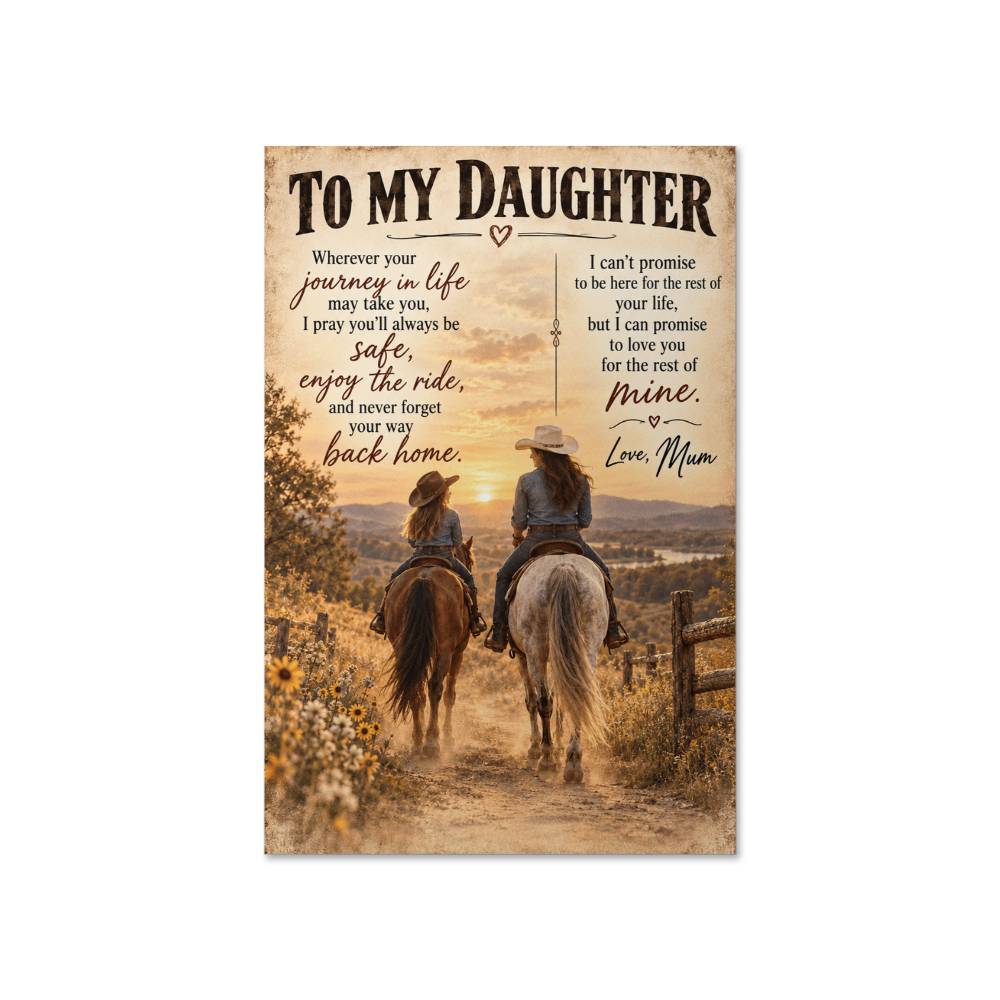 To My Daughter Horse Riding Poster