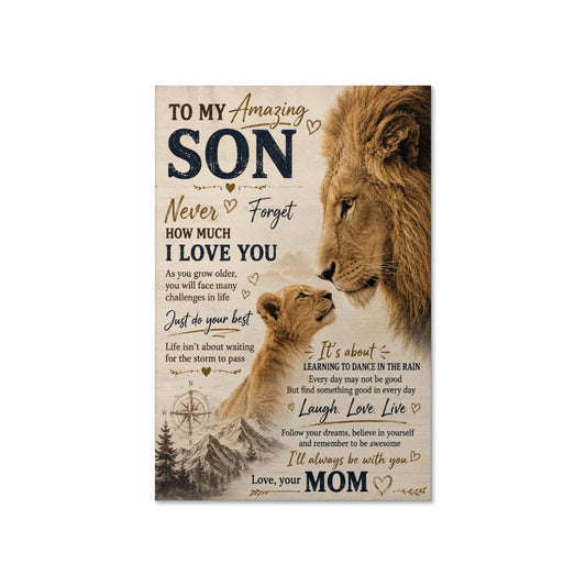 Lion To My Amazing Son Never Forget How Much I Lover You Poster