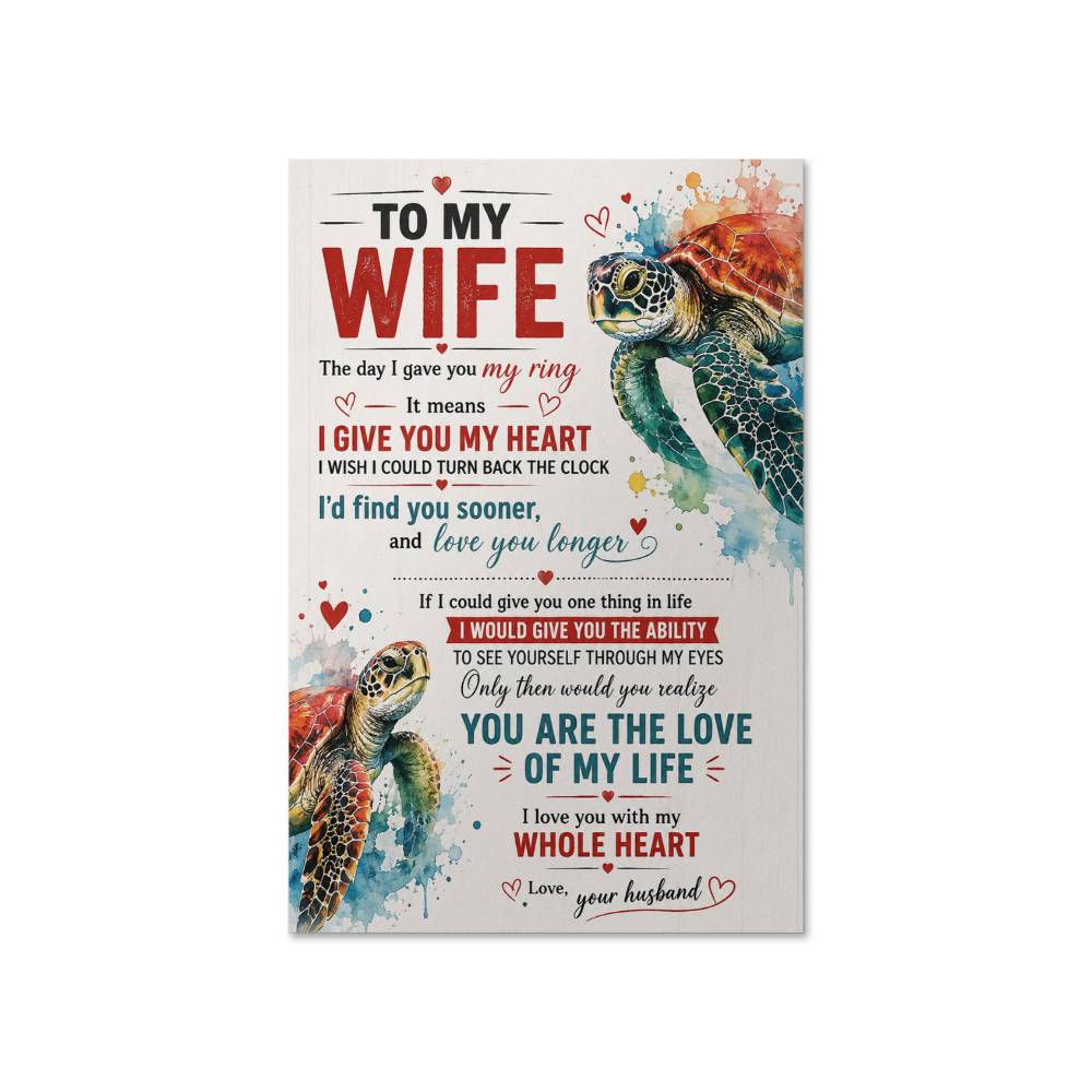 To My Wife The Day I Gave You My Ring Poster