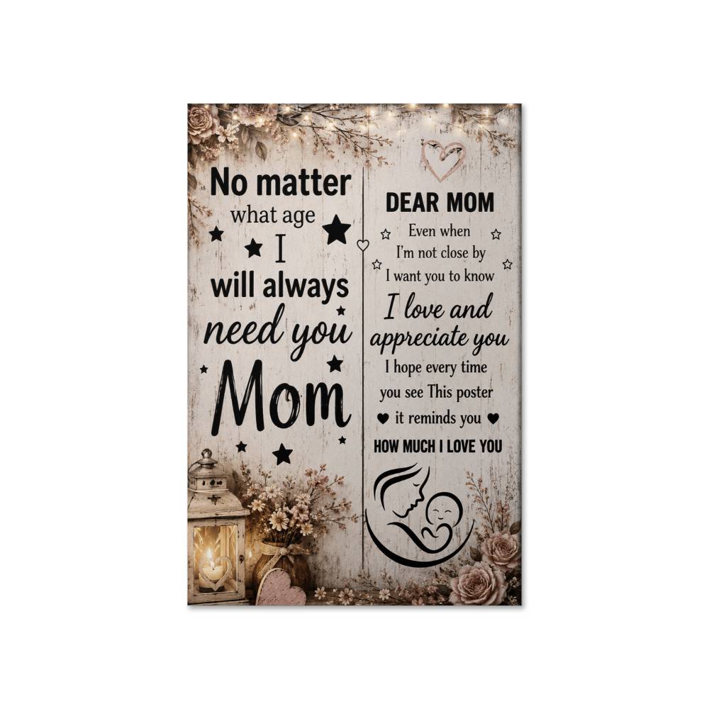 Dear Mom Even When I'm Not Close By I Want You To Know Poster