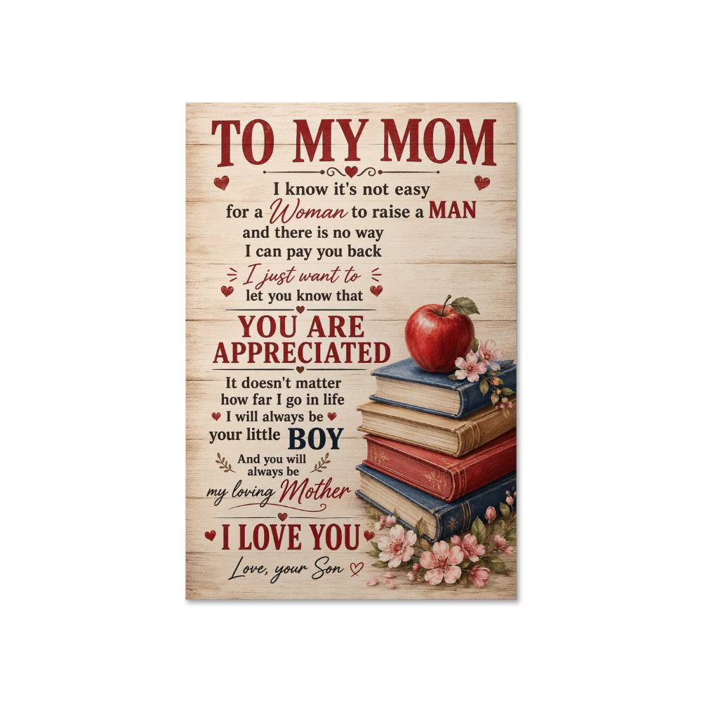 My Mom Poster from Daughter, Gift for Mom, Mother Daughter Wall Art
