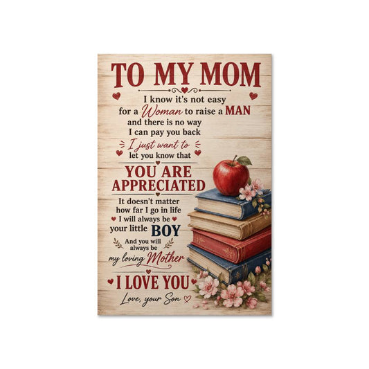 My Mom Poster from Daughter, Gift for Mom, Mother Daughter Wall Art