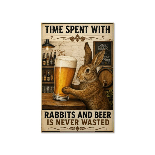 Time Spent With, Rabbits And Beer Poster