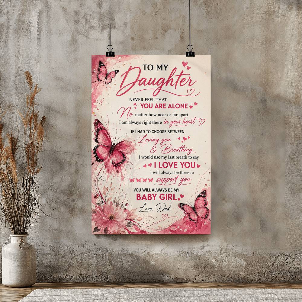 To My Daughter Never Feel Alone Poster