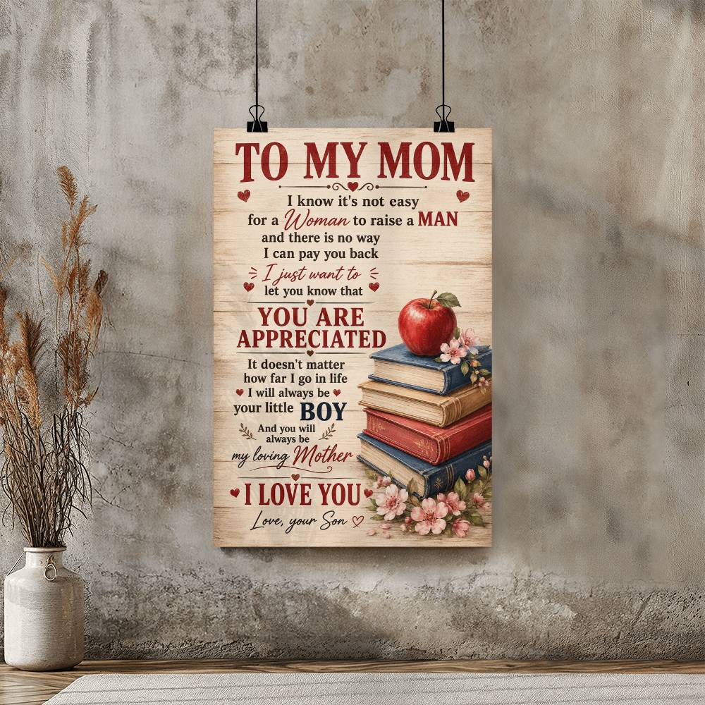My Mom Poster from Daughter, Gift for Mom, Mother Daughter Wall Art