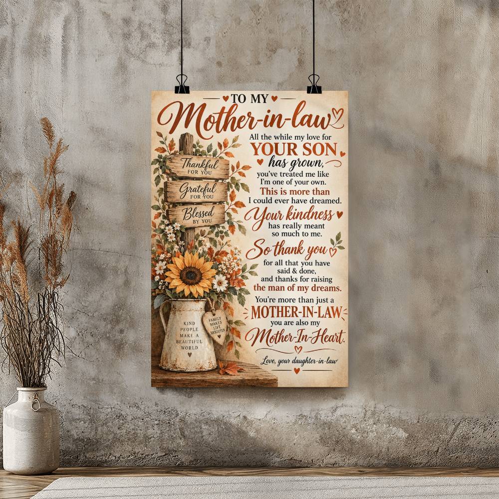 To My Mother-in-Law Poster from Daughter-in-Law