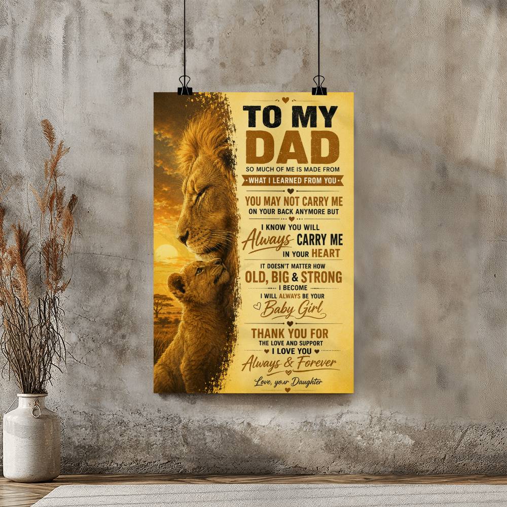 To My Son Lion Poster from Mom, Gift for Son, Father Son Lion Wall Art