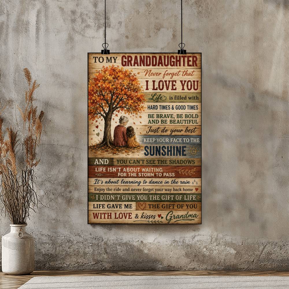 To My Granddaughter Gift From Grandma Poster