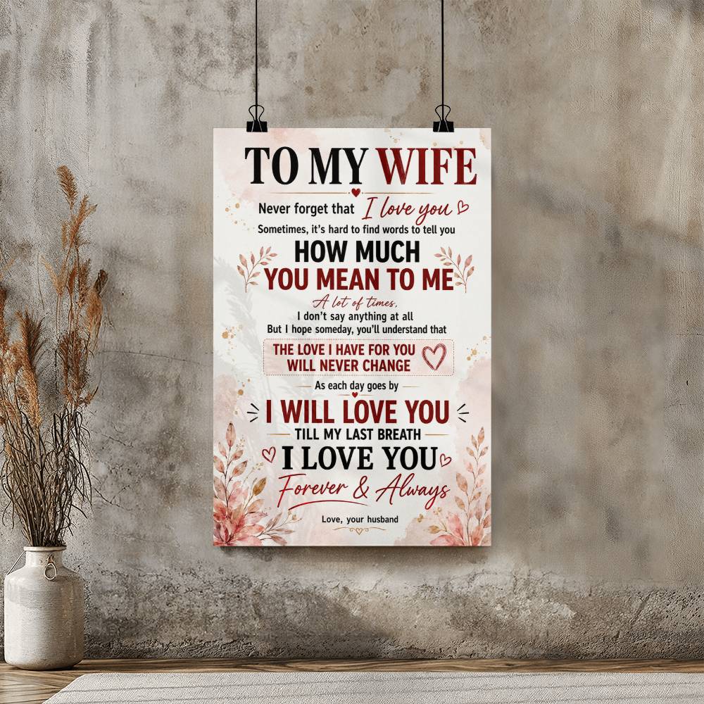 To My Wife How Much You Mean To Me Poster