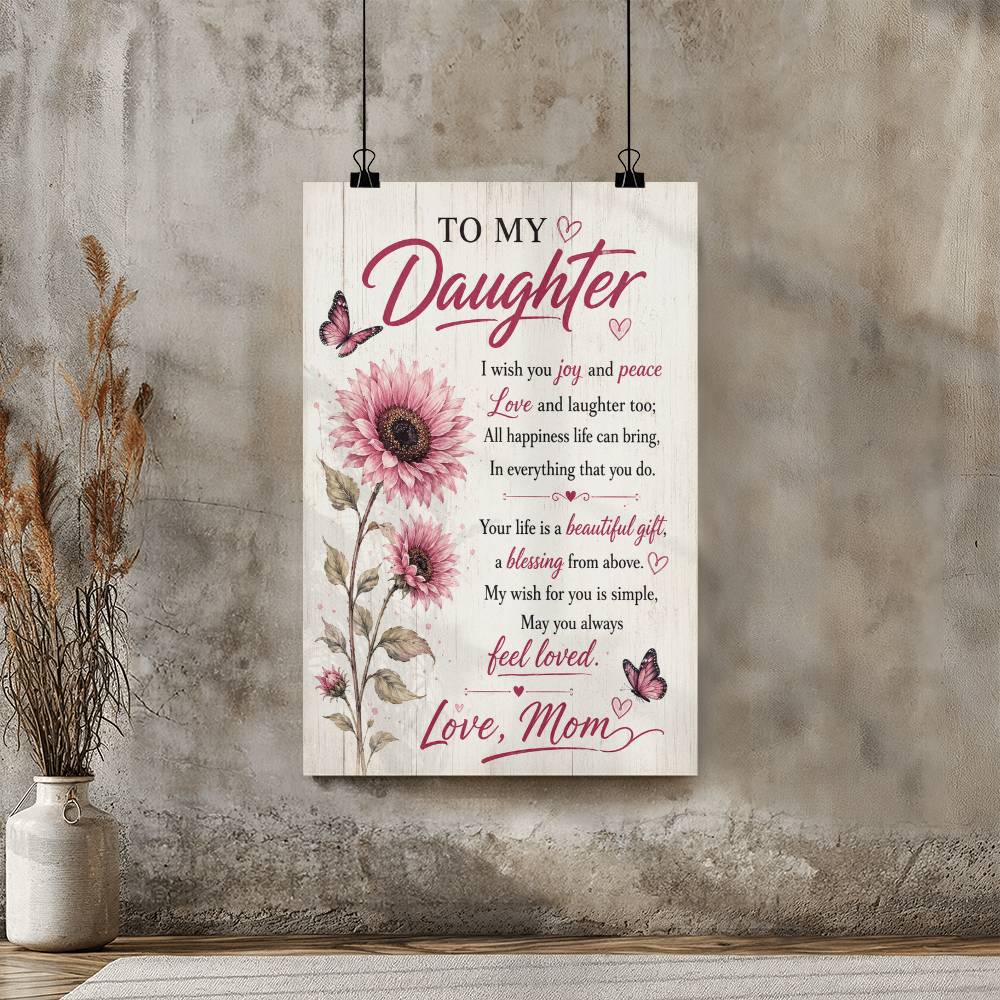 To My Daughter I Wish You Joy And Peace Poster