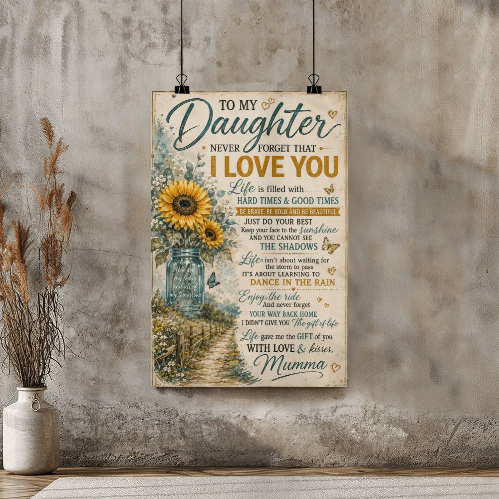 To My Daughter Never Forget That I Love You Poster