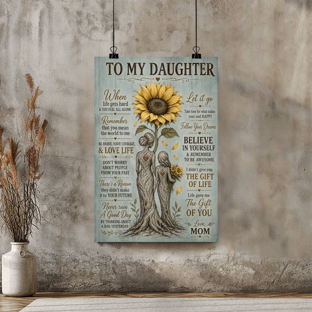 To My Daughter When Life Gets Hard You Feel All Alone Poster
