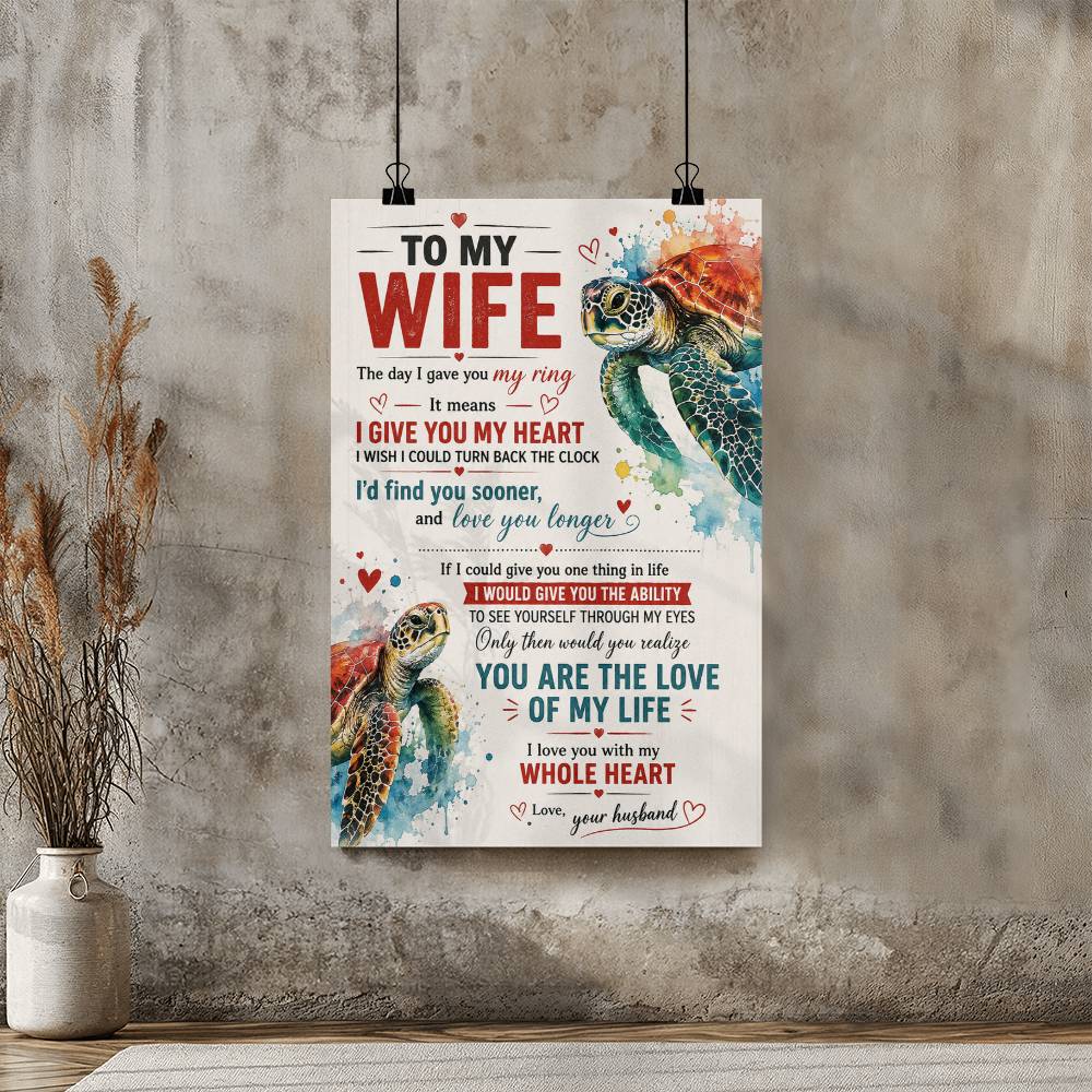 To My Wife The Day I Gave You My Ring Poster