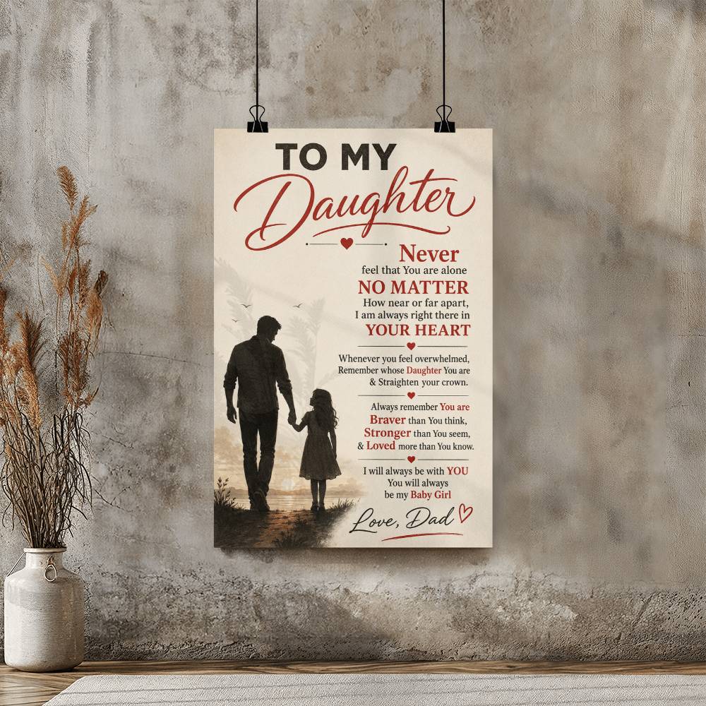 To My Daughter Never Feel That You Are Alone No Matter Poster