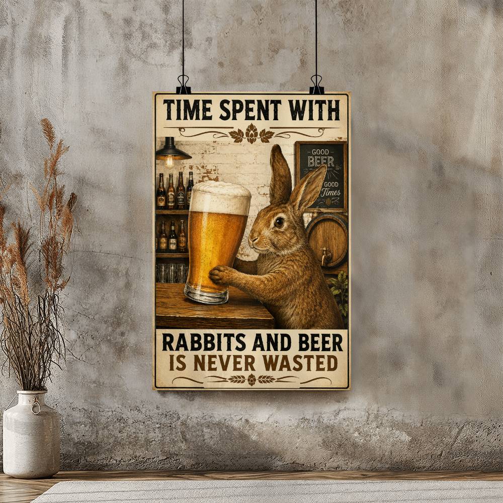 Time Spent With, Rabbits And Beer Poster