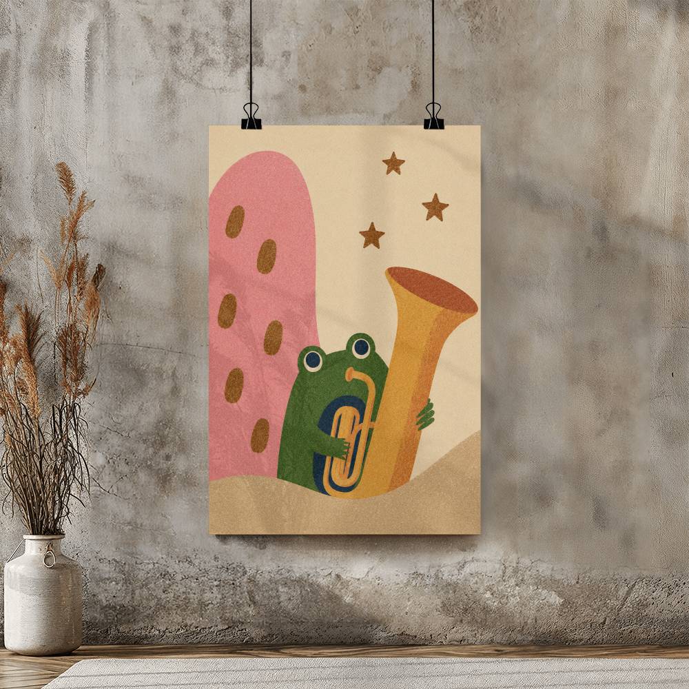 Whimsical Frog Wall Art, Cute Animal Poster