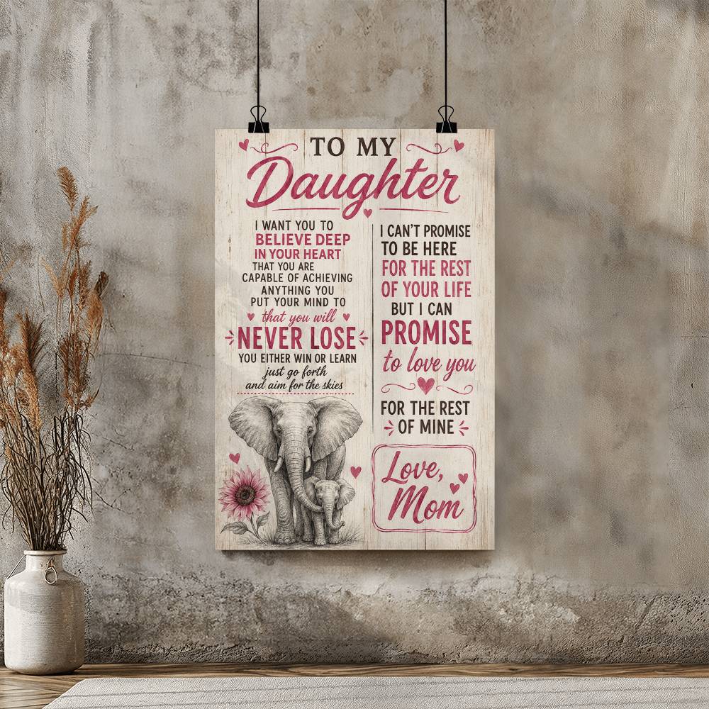 To My Daughter I Want You To Believe Deep In Your Heart Poster